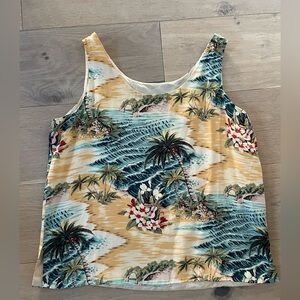 Ann May vintage 100% silk Hawaiian tropical top - size Large